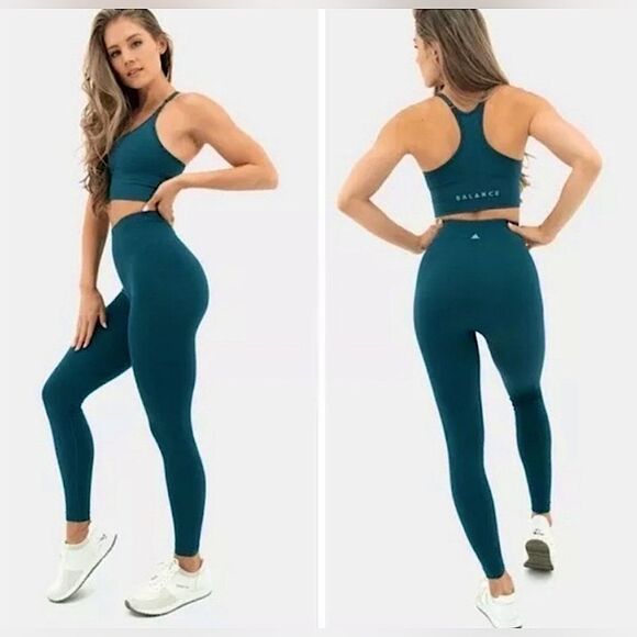 Balance Athletica Quartz Energy High Waisted Seamless Leggings in Topaz sz Small - Picture 1 of 12